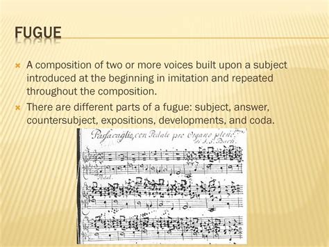 what are some types of imitation possible for fugue